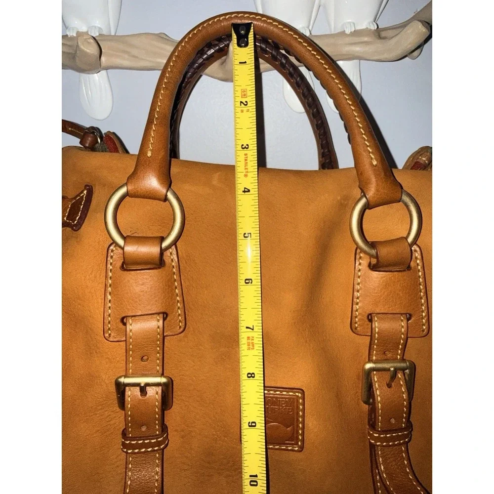 Dooney and Bourke Leather Florentine Satchel  Handbag‎ Crossbody Two Tone Tan N